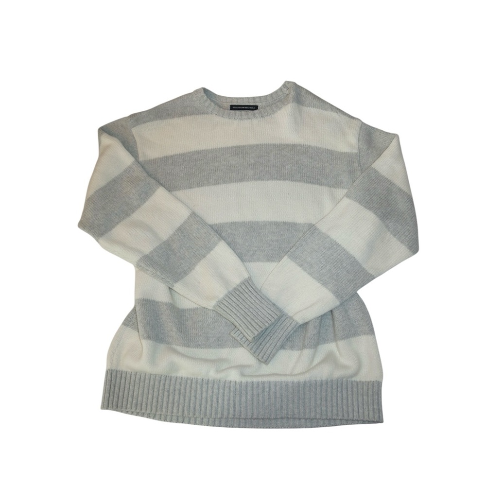 Brandy Melville Oversized Gray & White Striped Sweater